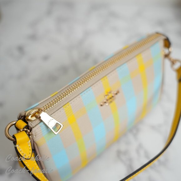 NWT Coach CBK65 Nolita 19 With Plaid Print in Bright Maize - Picture 7 of 9
